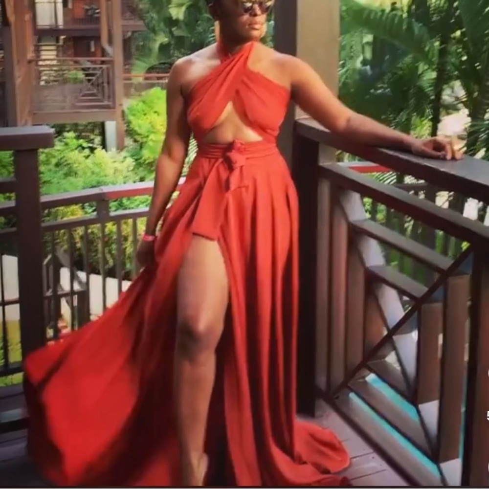 Burnt orange maxi set